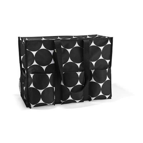 Thirty One Super Organizing Zip Top Utility tote bag 31 Gift in Big Dots