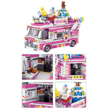 Load image into Gallery viewer, MOC Micro Mini Food Fruit Ice Cream Sushi Burger Vending Truck Car Model Toy Building Block Brick Gift Kids
