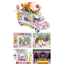 Load image into Gallery viewer, MOC Micro Mini Food Fruit Ice Cream Sushi Burger Vending Truck Car Model Toy Building Block Brick Gift Kids

