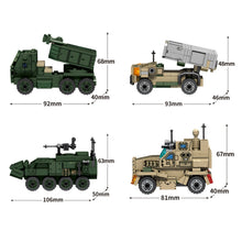 Load image into Gallery viewer, 658PCS Military WW2 4in1 Patriot Missile Truck Vehicle MRAP Stryker IFV HIMARS Figure Model Toy Building Block Brick Gift Kids Compatible Lego
