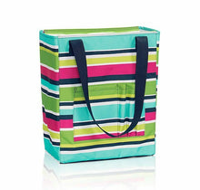 Load image into Gallery viewer, Thirty one organizing utility tall tote zip top bag 31 Gift in Preppy Pop

