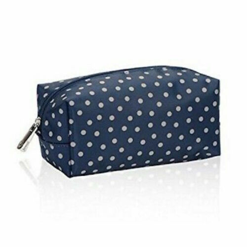 Thirty One Uptown mini zipper pouch makeup cosmetic bag 31 gift in Navy Dancing Dot