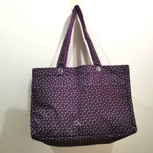 Load image into Gallery viewer, Thirty one Soft Utility tote travel beach large 31 gift bag Plum Dancing dot
