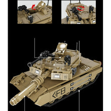 Load image into Gallery viewer, 406PCS Military WW2 M1A2 Abrams Main Battle Tank Figure Model Toy Building Block Brick Gift Kids Compatible Lego
