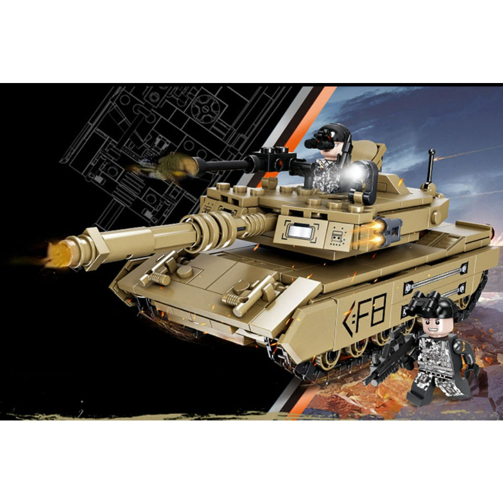 406PCS Military WW2 M1A2 Abrams Main Battle Tank Figure Model Toy Building Block Brick Gift Kids Compatible Lego