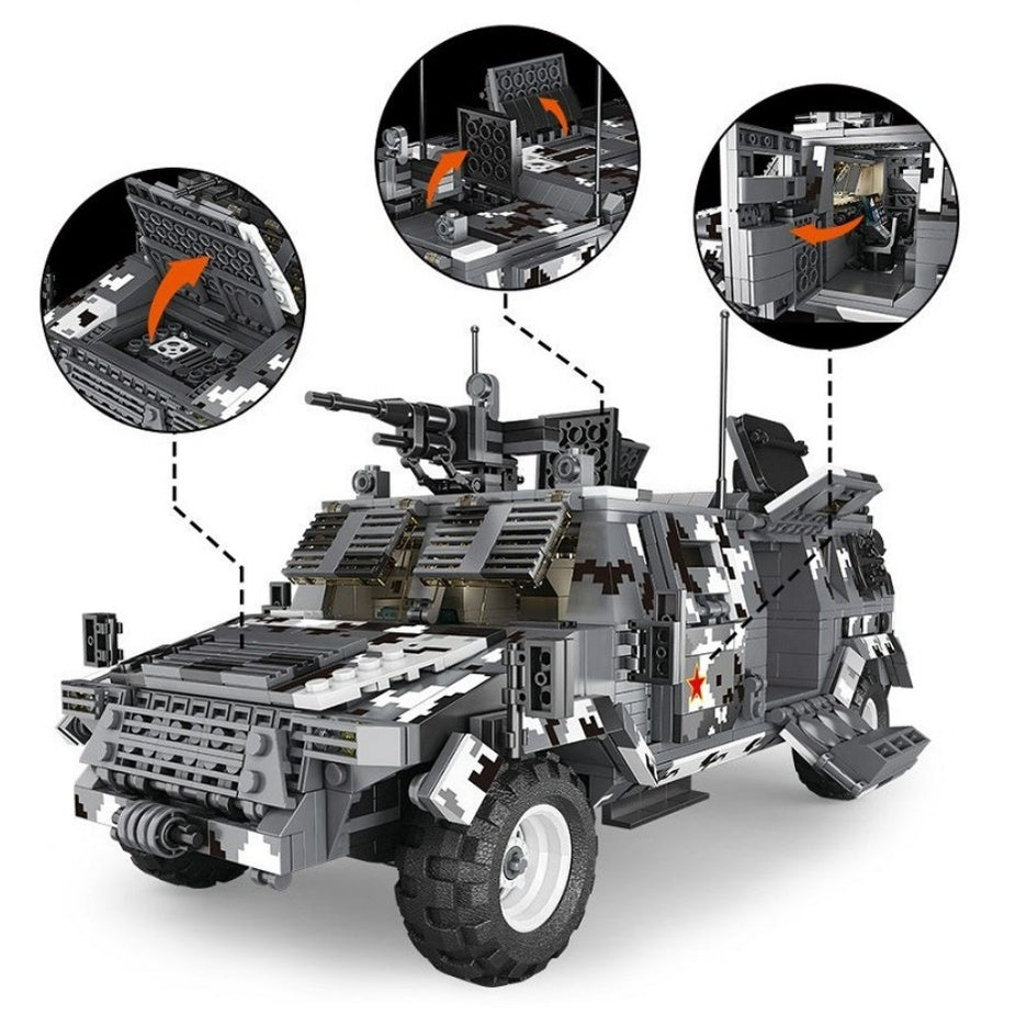 1633PCS Military WW2 2in1 ORV DF Warrior M1117 IFV Guardian