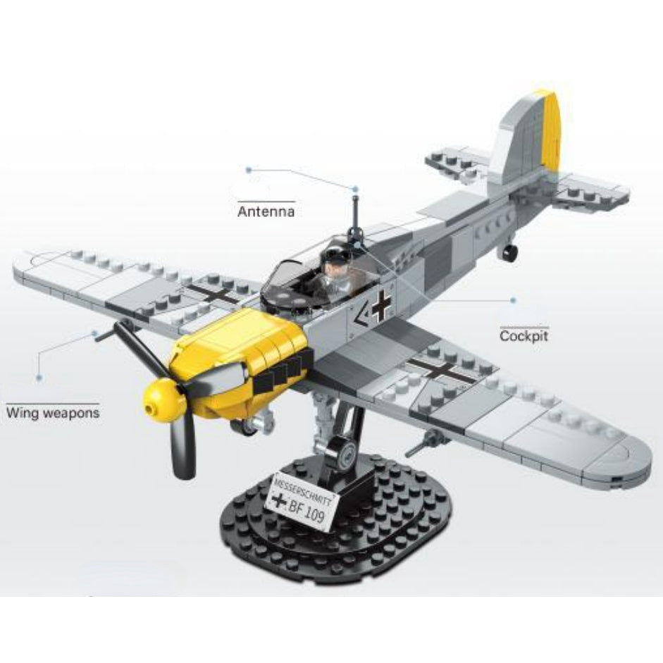 414PCS Military WW2 BF-109 ME-109 Air Fighter Aircraft Figure