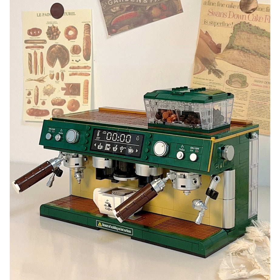928PCS MOC Micro Mini Double Coffee Machine Maker Model Toy Building Block Brick Gift Kids Display
