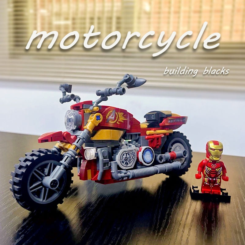 245PCS MOC MOC Technic Speed Avengers Iron Figure Motorcycle Motor Bike Model Toy Building Block Brick Gift Kids Compatible Lego