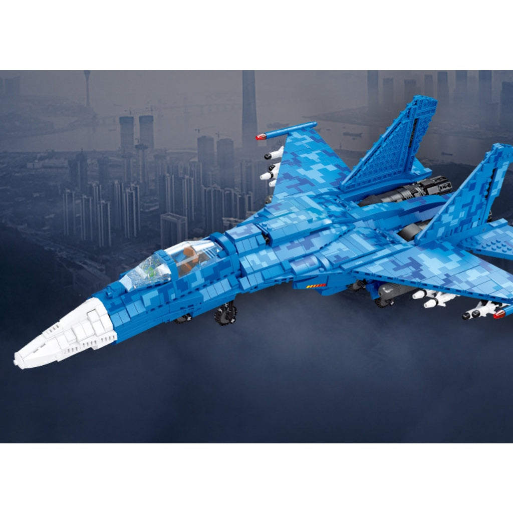 1530PCS Military WW2 SU-35 Sukhoi Super Flanker Air Fighter Aircraft Model Toy Building Block Brick Gift Kids Compatible Lego