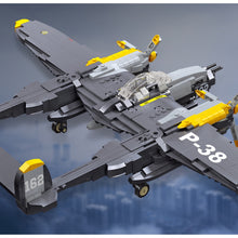 Load image into Gallery viewer, 937PCS Military WW2 P-38 Lightning Air Fighter Aircraft Model Toy Building Block Brick Gift Kids Compatible Lego
