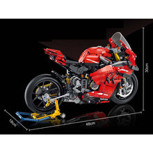 Load image into Gallery viewer, 2129PCS MOC Technic Speed V4S Racing Sports Motorcycle Motor Bike Model Toy Building Block Brick Gift Kids Compatible Lego 1:5 Light
