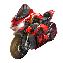 Load image into Gallery viewer, 2129PCS MOC Technic Speed V4S Racing Sports Motorcycle Motor Bike Model Toy Building Block Brick Gift Kids Compatible Lego 1:5 Light
