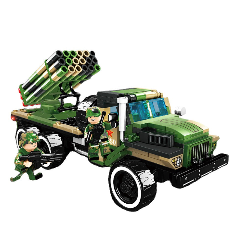 678PCS Military WW2 Ural 375 Rocket Artillery Truck Figure Model Toy Building Block Brick Gift Kids Compatible Lego