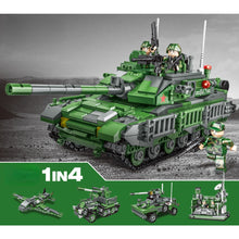 Load image into Gallery viewer, 1120PCS Military WW2 4in1 99A Main Battle Tank Fighter Figure Model Toy Building Block Brick Gift Kids Compatible Lego

