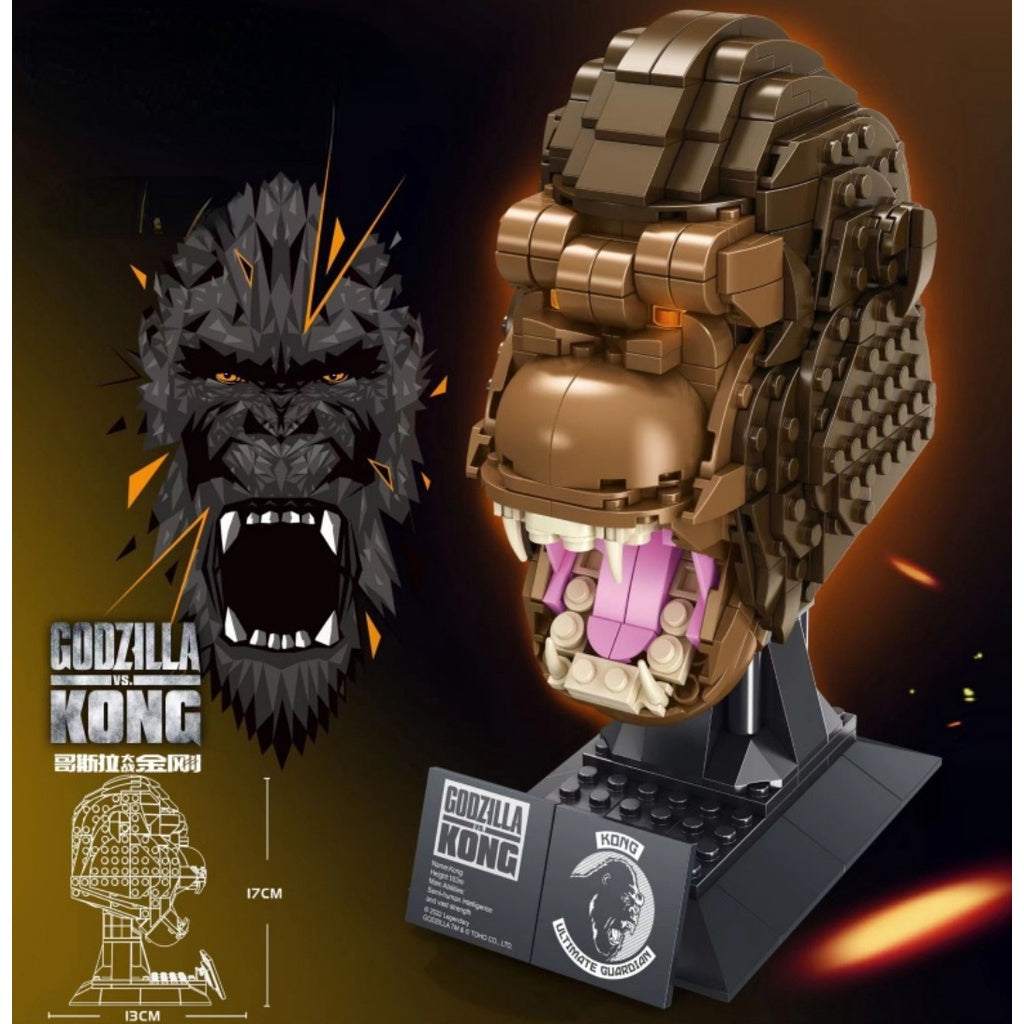487PCS MOC Kingkong Kong Head Stand Model Toy Building Block Brick Gift Kids Compatible Lego Display