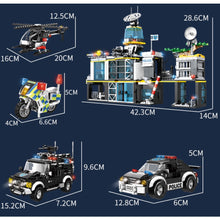 Load image into Gallery viewer, 1261PCS MOC City Police Station Headquarters Car Helicopter Motorcycle Model Toy Building Block Brick Gift Kids DIY
