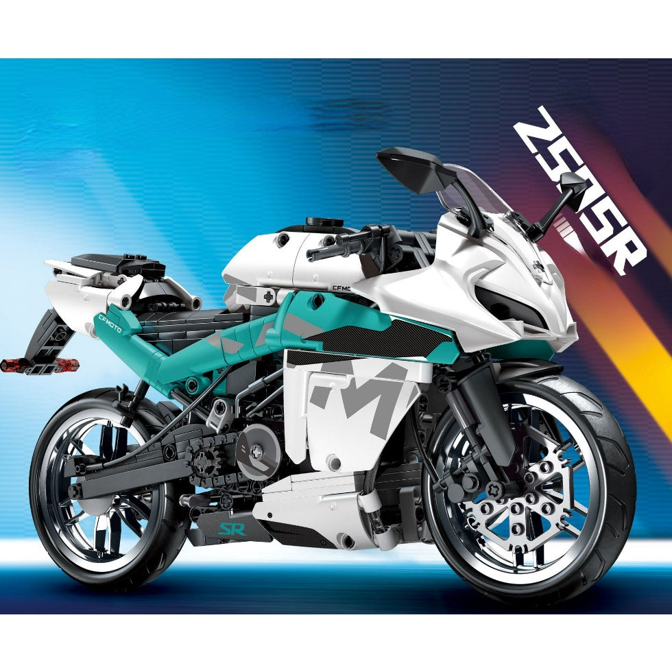 828PCS MOC Technic Speed 250SR Racing Sports Motorcycle Motor Bike Model Toy Building Block Brick Gift Kids Compatible Lego