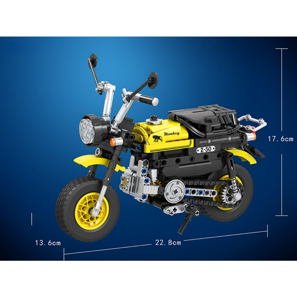 402PCS MOC Technic Speed Monkey Motorcycle Motor Bike Model