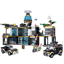 Load image into Gallery viewer, 1261PCS MOC City Police Station Headquarters Car Helicopter Motorcycle Model Toy Building Block Brick Gift Kids DIY
