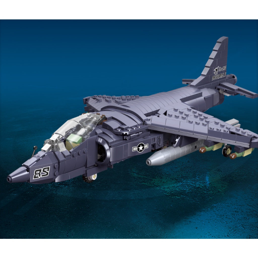 807PCS Military WW2 AV-8 Harrier II Air Fighter Attacker Model Toy Building Block Brick Gift Kids Compatible Lego