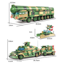 Load image into Gallery viewer, 859PCS Military WW2 8in2 DF-41 Missile Truck Fighter Helicopter Submarine Figure Model Toy Building Block Brick Gift Kids Compatible Lego
