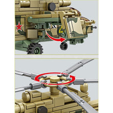 Load image into Gallery viewer, 212PCS Military WW2 Mi-24 Hind Helicopter Figure Model Toy Building Block Brick Gift Kids Compatible Lego
