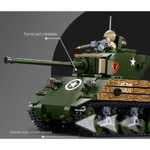 Load image into Gallery viewer, 715PCS Military WW2 2in1 M4A3 76W Medium Tank Figure Model Toy Building Block Brick Gift Kids Compatible Lego Compatible Lego
