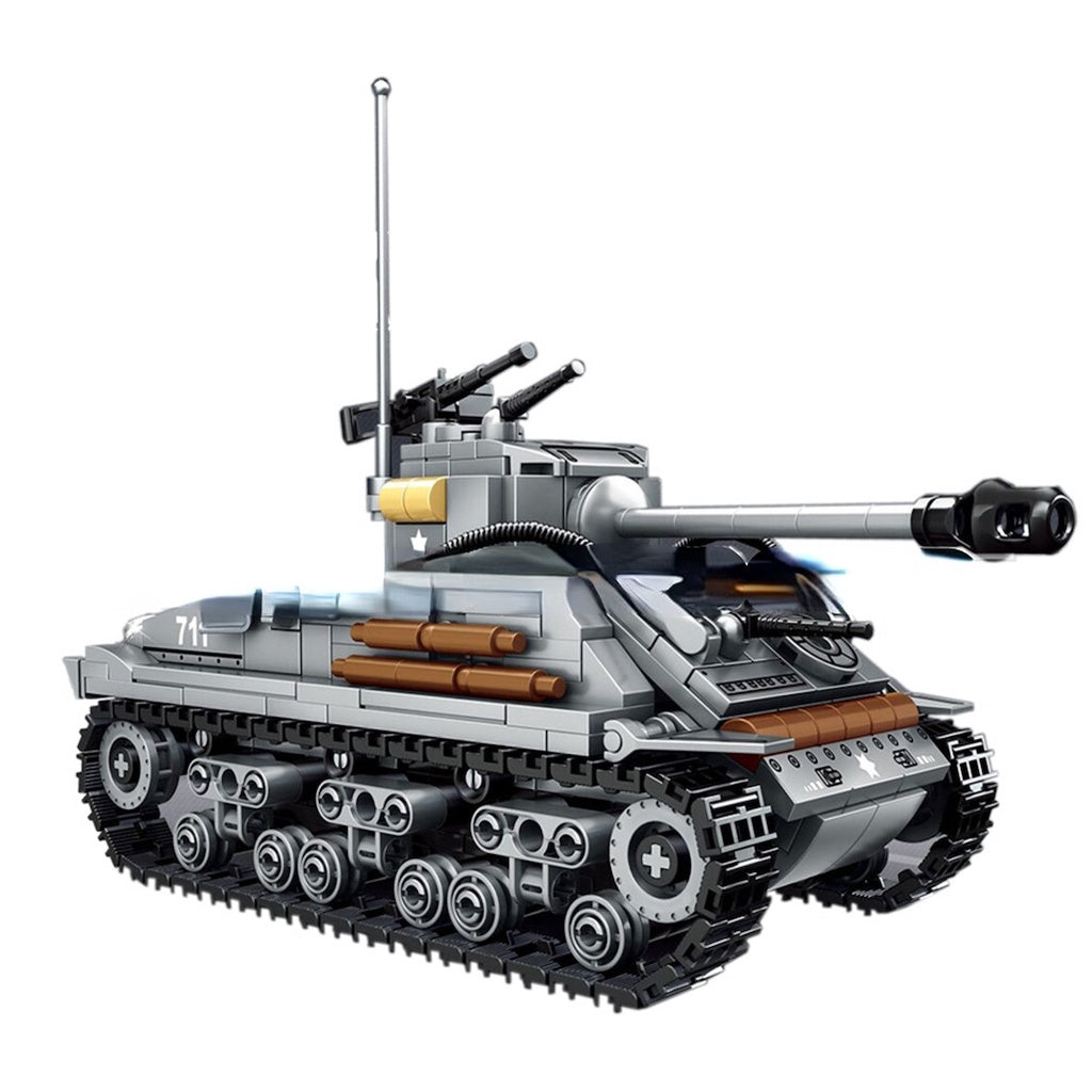 656PCS Military WW2 M4 Sherman Tank Figure Model Toy Building Block Brick Gift Kids DIY Compatible Lego
