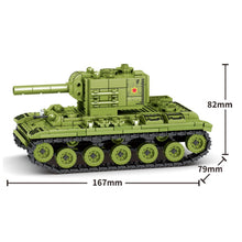 Load image into Gallery viewer, 536PCS Military WW2 KV-2 Heavy Tank Figure Model Toy Building Block Brick Gift Kids Compatible Lego
