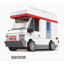 Load image into Gallery viewer, MOC Technic Speed Pull Back Mini Racing Sports Car Ambulance Fire Food Truck Bus Taxi Double Decker Van Camper Model Toy Building Block Brick Gift Kids DIY Compatible Lego Cute
