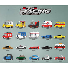 Load image into Gallery viewer, MOC Technic Speed Pull Back Mini Racing Sports Car Ambulance Fire Food Truck Bus Taxi Double Decker Van Camper Model Toy Building Block Brick Gift Kids DIY Compatible Lego Cute
