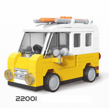 Load image into Gallery viewer, MOC Technic Speed Pull Back Mini Racing Sports Car Ambulance Fire Food Truck Bus Taxi Double Decker Van Camper Model Toy Building Block Brick Gift Kids DIY Compatible Lego Cute
