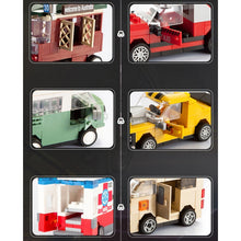 Load image into Gallery viewer, MOC Technic Speed Pull Back Mini Racing Sports Car Ambulance Fire Food Truck Bus Taxi Double Decker Van Camper Model Toy Building Block Brick Gift Kids DIY Compatible Lego Cute
