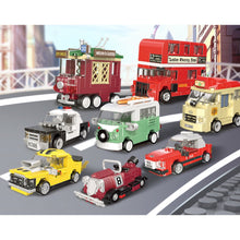 Load image into Gallery viewer, MOC Technic Speed Pull Back Mini Racing Sports Car Ambulance Fire Food Truck Bus Taxi Double Decker Van Camper Model Toy Building Block Brick Gift Kids DIY Compatible Lego Cute
