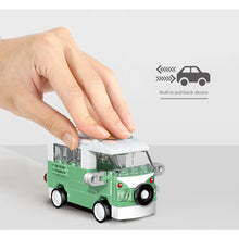 Load image into Gallery viewer, MOC Technic Speed Pull Back Mini Racing Sports Car Ambulance Fire Food Truck Bus Taxi Double Decker Van Camper Model Toy Building Block Brick Gift Kids DIY Compatible Lego Cute
