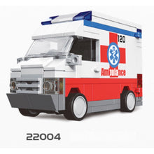 Load image into Gallery viewer, MOC Technic Speed Pull Back Mini Racing Sports Car Ambulance Fire Food Truck Bus Taxi Double Decker Van Camper Model Toy Building Block Brick Gift Kids DIY Compatible Lego Cute
