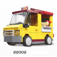Load image into Gallery viewer, MOC Technic Speed Pull Back Mini Racing Sports Car Ambulance Fire Food Truck Bus Taxi Double Decker Van Camper Model Toy Building Block Brick Gift Kids DIY Compatible Lego Cute
