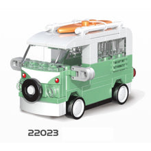 Load image into Gallery viewer, MOC Technic Speed Pull Back Mini Racing Sports Car Ambulance Fire Food Truck Bus Taxi Double Decker Van Camper Model Toy Building Block Brick Gift Kids DIY Compatible Lego Cute
