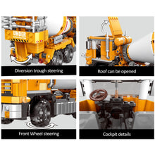 Load image into Gallery viewer, 654PCS MOC Technic City Construction Cement Mixer Figure Model Toy Building Block Brick Gift Kids DIY Compatible Lego
