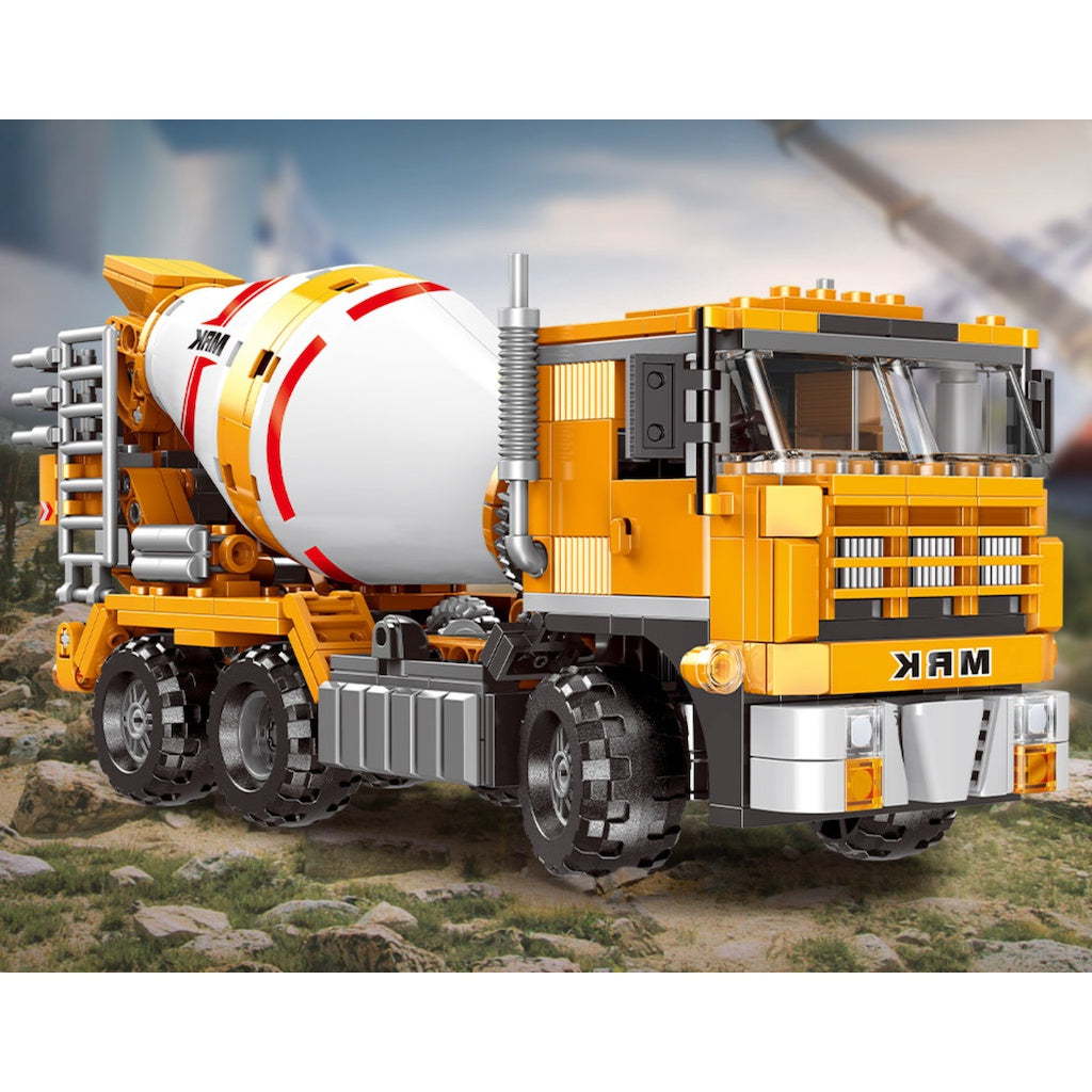654PCS MOC Technic City Construction Cement Mixer Figure Model Toy Building Block Brick Gift Kids DIY Compatible Lego