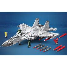 Load image into Gallery viewer, 1066PCS Military WW2 J-15 AWACS Carrier Air Fighter Flying Shark Flanker-D Figure Model Toy Building Block Brick Gift Kids DIY Compatible Lego

