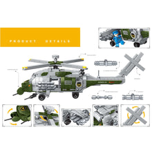 Load image into Gallery viewer, 645PCS Military WW2 Armed Helicopter Figure Model Toy Building Block Brick Gift Kids DIY Compatible Lego
