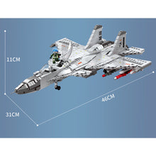 Load image into Gallery viewer, 1066PCS Military WW2 J-15 AWACS Carrier Air Fighter Flying Shark Flanker-D Figure Model Toy Building Block Brick Gift Kids DIY Compatible Lego
