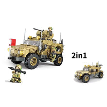 Load image into Gallery viewer, 488PCS Military WW2 2in1 MRAP Mine Resistant Ambush Protected Car Figure Model Toy Building Block Brick Gift Kids DIY Compatible Lego

