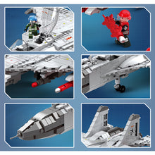Load image into Gallery viewer, 1066PCS Military WW2 J-15 AWACS Carrier Air Fighter Flying Shark Flanker-D Figure Model Toy Building Block Brick Gift Kids DIY Compatible Lego
