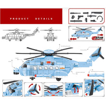 Load image into Gallery viewer, 434PCS Military WW2 Z-18 Helicopter Figure Model Toy Building Block Brick Gift Kids DIY Pull Back Compatible Lego
