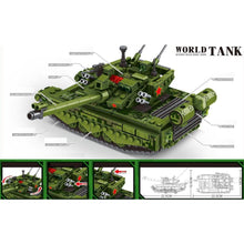 Load image into Gallery viewer, 631PCS Military WW2 Pull Back 99A Main Battle Tank Figure Model Toy Building Block Brick Gift Kids DIY Compatible Lego
