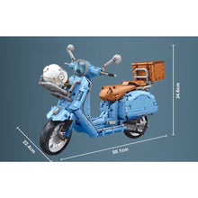 Load image into Gallery viewer, 1828PCS MOC Technic Speed Blue Vespa 300 Vintage Classic Motorcycle Motor Bike Model Toy Building Block Brick Gift Kids DIY Compatible Lego 1:5
