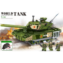 Load image into Gallery viewer, 642PCS Military WW2 Pull Back T14 Armata Main Battle Tank Figure Model Toy Building Block Brick Gift Kids DIY Compatible Lego
